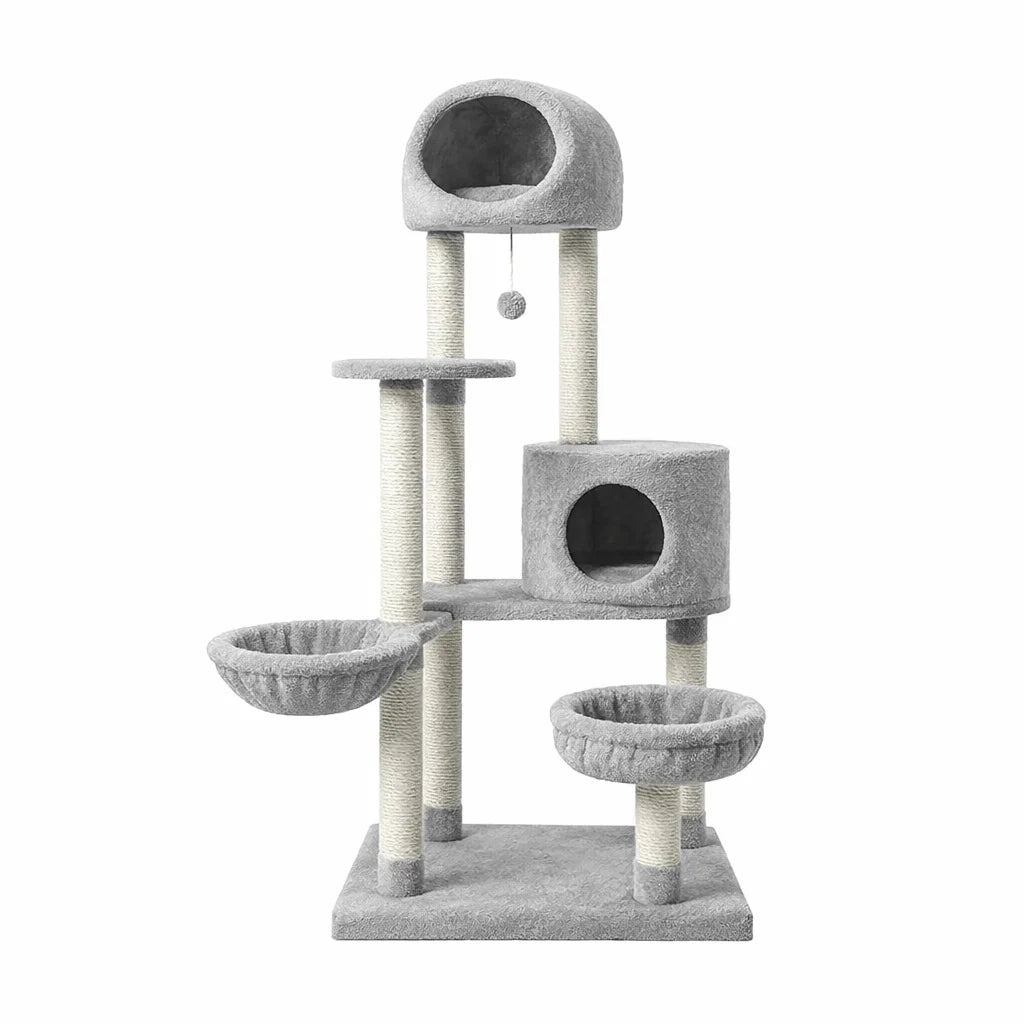 Albero tiragraffi per gatti in tessuto grigio