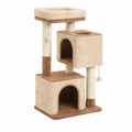 Torre per Gatti a Tre Livelli con Cuccia e Tiragraffi in Peluche e Sisal