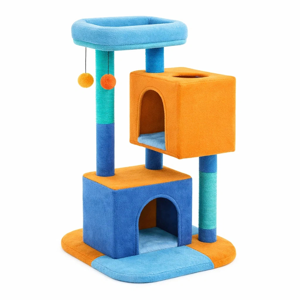 Tiragraffi per Gatti in Tessuto Multicolore