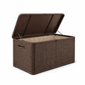 Baule da Giardino in Rattan Sintetico Marrone 117x56x60 cm