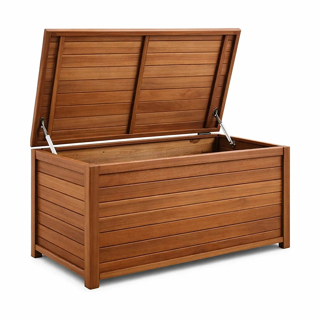 Cassapanca in Legno di Acacia Marrone