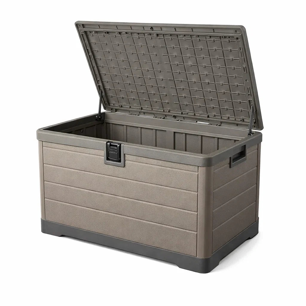 Baule Contenitore in Plastica Polipropilene Grigio 120x60x60 cm