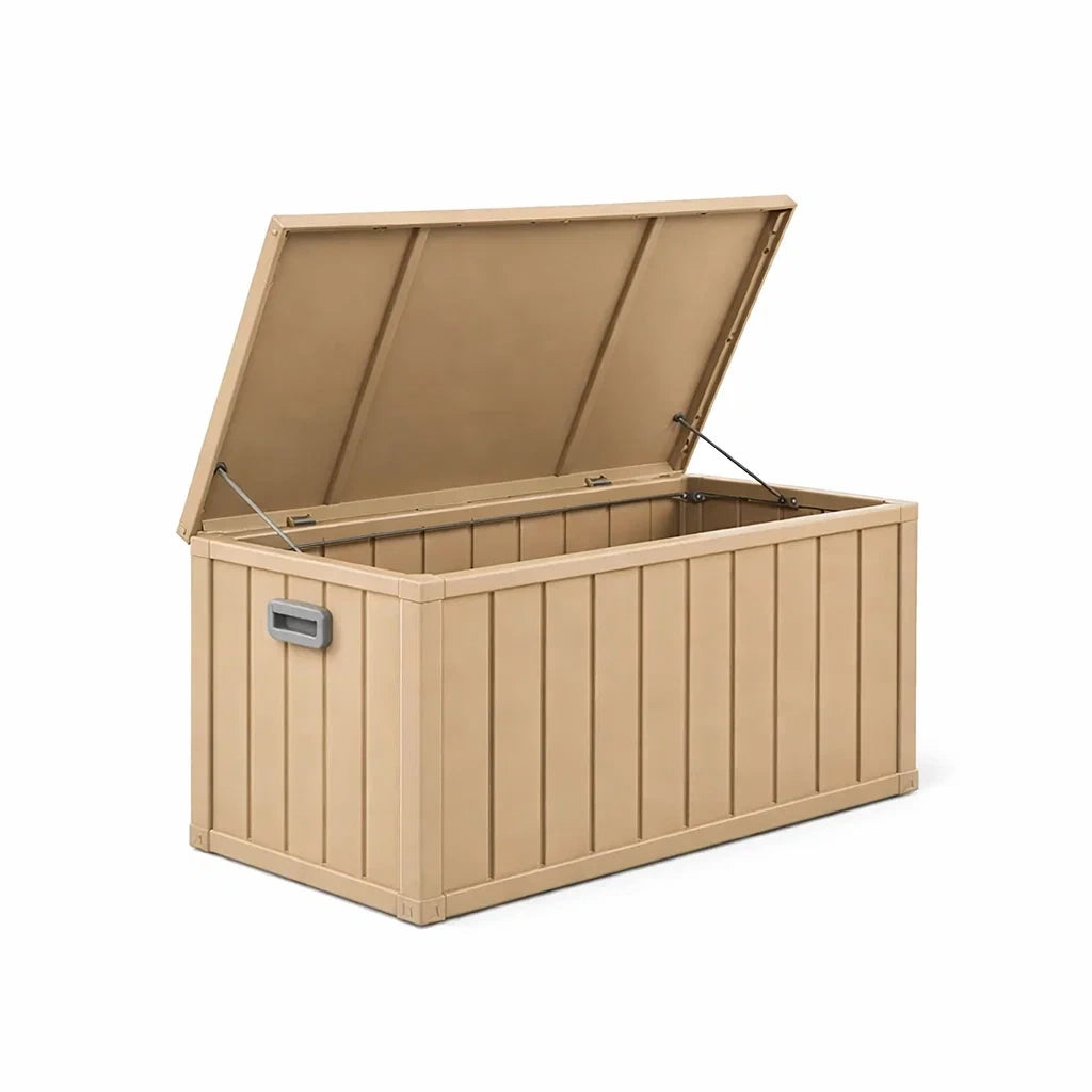 Cassapanca da Esterno in Resina 120x60x65 cm Beige