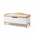 Panca in MDF e Legno con Cuscino Beige