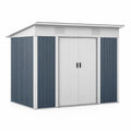 Capanno da Giardino in Acciaio 257x205x178 cm Blu/Bianco