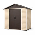 Casetta da Giardino in Plastica 185x152x226 cm Beige e Marrone