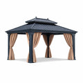 Gazebo da Giardino in Alluminio con Tenda in Poliestere 3x4 m