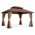 Gazebo in metallo con tetto in acciaio zincato e tende in poliestere 300x450 cm
