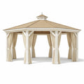 Gazebo Ottagonale da Giardino in Legno e Poliestere