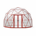 Cupola Geodetica in Acciaio Verniciato e Policarbonato Rosso