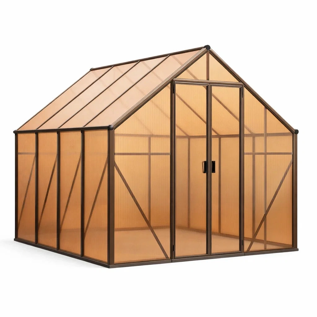 Serra in Policarbonato con Struttura in Alluminio 250x190x195cm Ambra