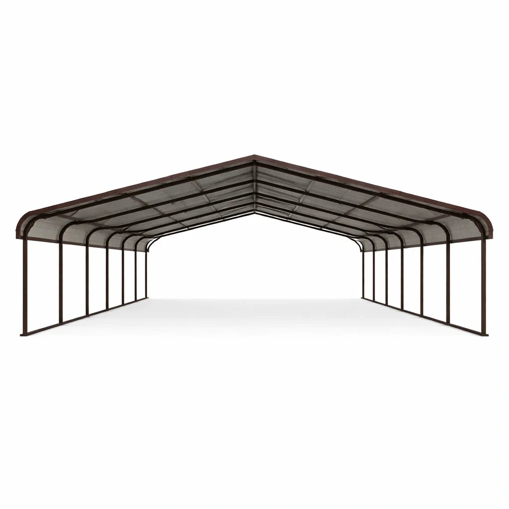 Capannone carport acciaio e policarbonato 9x6x3m