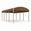 Gazebo per Auto in Metallo e Policarbonato 500x300x240 cm Beige e Marrone